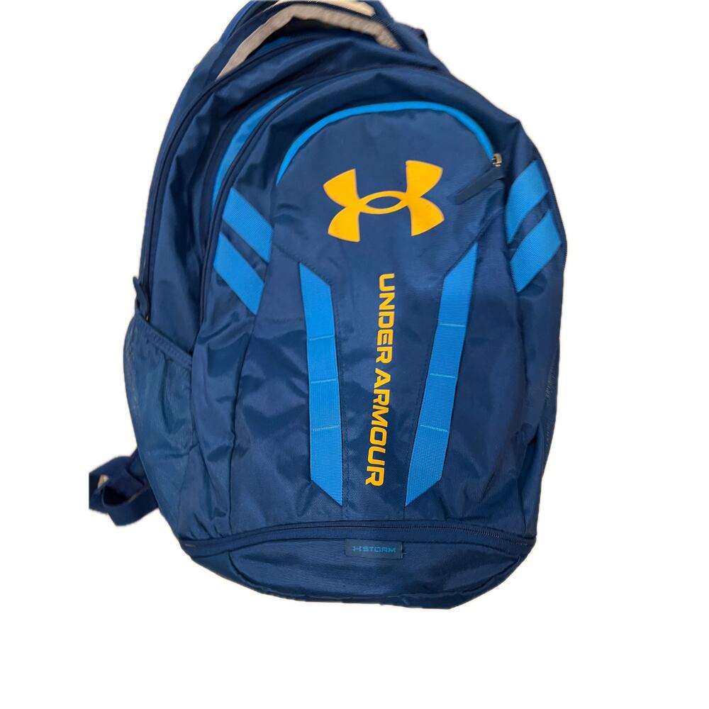 Under Armour Blue Yellow Black Hustle 5.0 Backpack